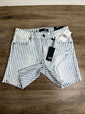 KUT from the Kloth Sophia Striped Denim Shorts NWT Size 2